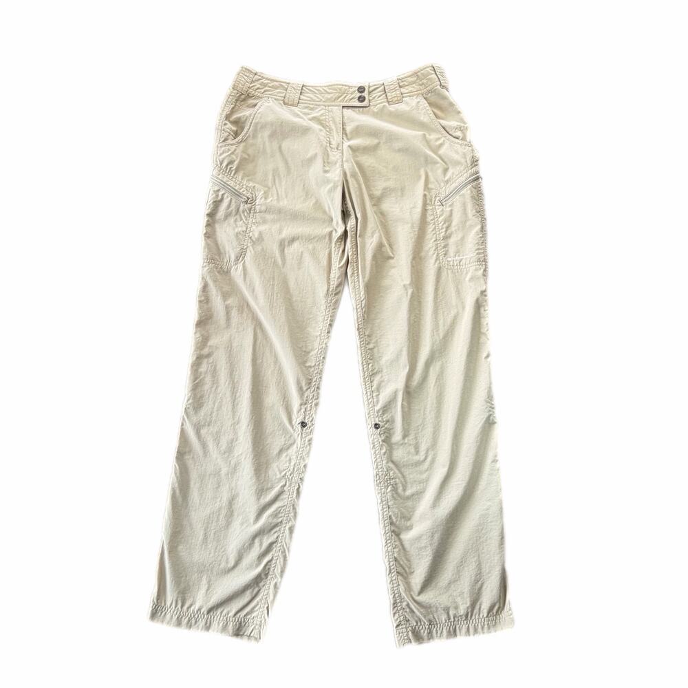 ExOfficio Convertible Khaki Beige Nylon Straight Leg Mid Rise Zip Pockets Pants